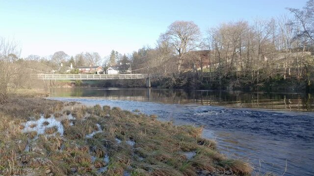 Scottish River, Water of Ken, flowing through Dalry in Winter, Galloway, Scotland