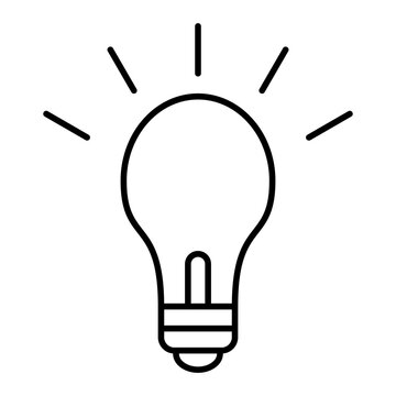 Vector Bulb Outline Icon Design