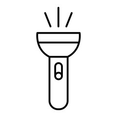 Vector Torch Outline Icon Design
