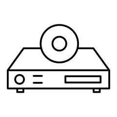 Vector Dvd Player Outline Icon Design