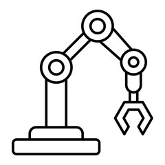 Vector Robotic Arm Outline Icon Design