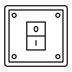 Vector Electricity Switch Outline Icon Design