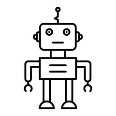 Vector Robot Outline Icon Design