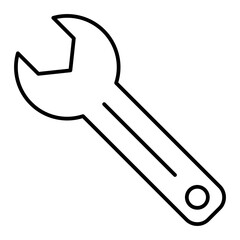 Vector Wrench Outline Icon Design