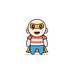 Cute boy character wearing superhero costume.