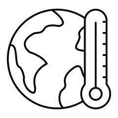 Vector Global Warming Outline Icon Design