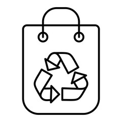 Vector Recycle Bag Outline Icon Design