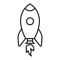 Vector Rocket Outline Icon Design
