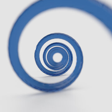 Blue Glass Spiral Tube 