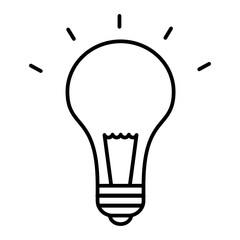 Vector Light Bulb Outline Icon Design