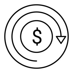 Vector Refund Outline Icon Design