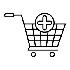 Vector Add to Cart Outline Icon Design