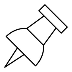 Vector Push Pin Outline Icon Design