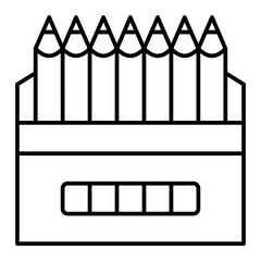 Vector Color Pencils Outline Icon Design