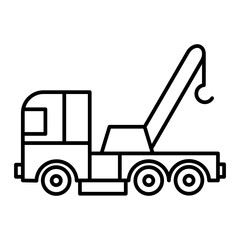 Fototapeta na wymiar Vector Tow Truck Outline Icon Design