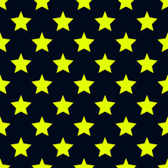 Blue background and yellow stars. Vector stars pattern.