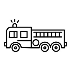 Vector Fire Truck Outline Icon Design