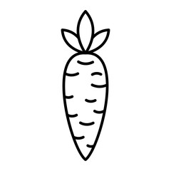 Vector Carrot Outline Icon Design