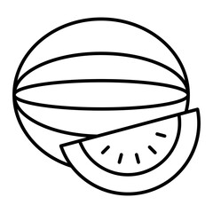 Vector Watermelon Outline Icon Design