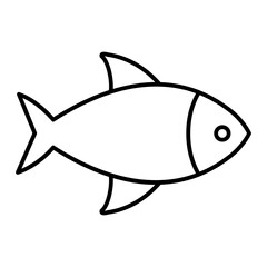 Vector Fish Outline Icon Design