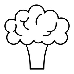 Vector Broccoli Outline Icon Design
