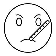 Vector Sick Outline Icon Design