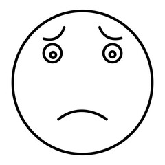 Vector Worried Outline Icon Design