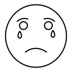 Vector Crying Outline Icon Design