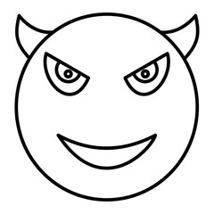 Vector Devil Outline Icon Design