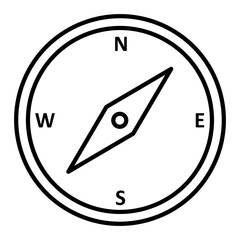 Vector Compass Outline Icon Design