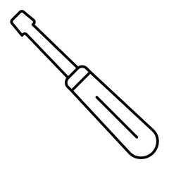 Vector Screwdriver Outline Icon Design