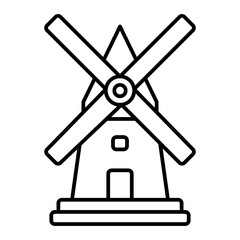 Vector Windmill Outline Icon Design