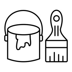 Vector Paint Brush Outline Icon Design