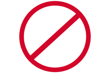 Red Empty Sign Prohibition or forbidden icon