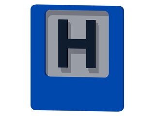 parking sign isolated on white