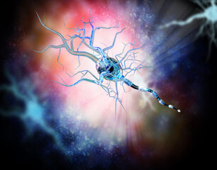 3d illustration of nerve cells, neurons, concept for Neurological Diseases, tumors and brain surgery.  

