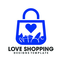 Shopping bag logo templates made for online shopping, Discount Sale Creative logo templates made for online shopping
