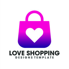Shopping bag logo templates made for online shopping, Discount Sale Creative logo templates made for online shopping
