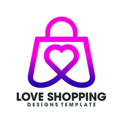 Shopping bag logo templates made for online shopping, Discount Sale Creative logo templates made for online shopping
