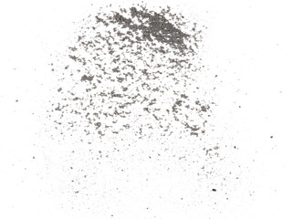 Fototapeta premium Ash pile isolated on white background, texture top view