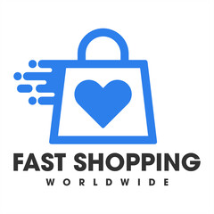 Creative Love fast service Shopping logo template