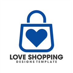 Love Shopping bags logo design, Creative logo templates made for online shopping