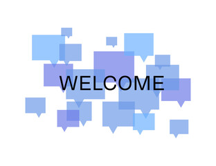 bubles text and welcome . Vector illustration cartoon flat design modern style