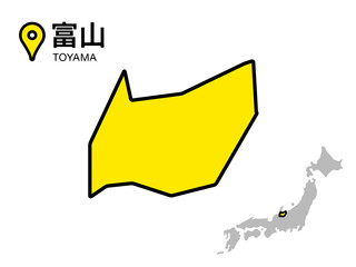 日本地図フラット長い影のイラスト黄色 Wall Mural Wallpaper Murals And4me