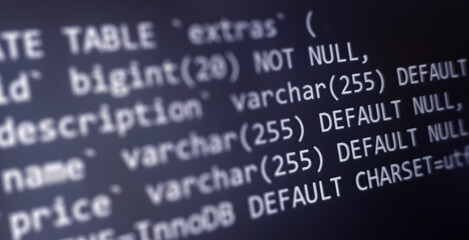 Obraz premium Coding concept. Software development monitor. Technology display. Application source code background