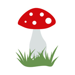 Great toadstool on white background. Vector image.