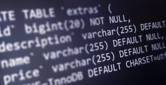 Coding concept. Software development monitor. Technology display. Application source code background