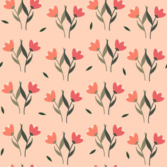 Cute lovely romantic flowers seamless vector pattern background illustration