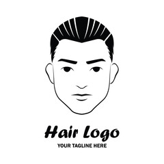 man hair logo with text space for your slogan or tagline, vector illustration