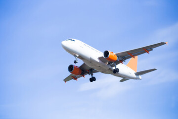 passenger plane lands at airport